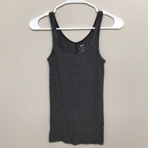 Old Navy Black Tank top with White Stripes Size S